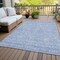 Homeroots 8' X 10' Sky Blue And Ivory Floral Washable Indoor Outdoor Area Rug 582371 - alternate 4