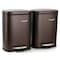 Elama 3Pc 8 Gallon and 1.3 Gallon Stainless Steel Step Trash Bin Set with Slow Close in Matte Bronze EL-H8-30L-3 - alternate 3