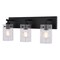 Vaxcel Northfield 3-Light Vanity Light, Matte Black, Clear Seeded Glass, 21-In. Wide W0569 - alternate 1