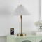 Jonathan Y Freida 21.25" Modern Glam Metal Column LED Table Lamp w/USB Charging Port and Pleated Shade, Brass Go JYL1149A - alternate 6