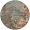 Homeroots 8' Pale Aqua Copper And Beige Round Abstract Washable Indoor Outdoor Area Rug 618234 - alternate 4