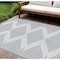 Homeroots 8' X 10' Ivory And Blue Geometric Washable Indoor Outdoor Area Rug 598755 - alternate 1