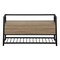Homeroots 42in Taupe and Black Metal Storage Bench with Flip Top 489778 - alternate 1