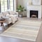 Homeroots 10' X 14' Gold And Silver Striped Washable Indoor Outdoor Area Rug 632214 - alternate 7