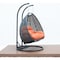 Leisuremod Charcoal Wicker Hanging 2 person Egg Swing Chair with Orange Cushions ESCCH-57OR - alternate 5