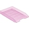 Acrimet Stackable Letter Tray Front Load Letter Size Document Organizer Plastic Clear Pink 1 Unit 211.8 - alternate 1
