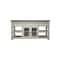Homeroots 70" Ivory Solid Wood Open shelving Distressed TV Stand 528760 - alternate 1