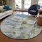 Homeroots 8' Denim Blue And Sky Blue Round Floral Washable Indoor Outdoor Area Rug 582748 - alternate 7