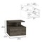 Homeroots 12" Brown Wood One Drawer Floating Nightstand 543695 - alternate 11