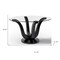 Homeroots 51" Clear and Black Glass and Solid Wood Pedestal Base Round Top Dining Table 633116 - alternate 5
