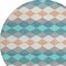 Homeroots 8' Teal Blue Gray And Copper Round Geometric Washable Indoor Outdoor Area Rug 597928 - alternate 3