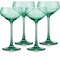 Homeroots Set of Four Green Crystal Shallow Bowl Stemmed Coupe 485963 - alternate 4