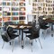 Regency Round Kee Adjustable Classroom Table W/ 4 Andy Stack Chairs, 42 in W, 42 in L, Neo Walnut TB42RNDNWAPBK40BK - alternate 3