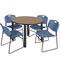 Regency Round Kee Breakroom Table W/ 4 Zeng Stack Chairs, 42 in W, 42 in L, Noble Oak TB42RNDNOBPBK44BE - alternate 1