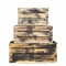 Homeroots Set of Three Organic Black and Natural Distressed Wood Stacking Milk Crates, 3PK 471950 - alternate 3
