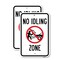 Signmission No Idling Zone, 12'' X 18'' 2 Signs, Heavy Gauge Aluminum, 2PK A-1218-2PACK-25078 - alternate 1