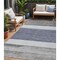 Homeroots 5' X 8' Denim Blue Ivory And Gray Abstract Washable Indoor Outdoor Area Rug 615261 - alternate 1