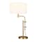 Homeroots 32" Brass Metal Adjustable Table Lamp With White Drum Shade 524522 - alternate 6