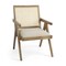 Homeroots 22" Beige and Natural Linen and Solid Wood Arm Chair 606010 - alternate 3