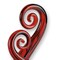 Homeroots 13" Clear Burgundy and Black Murano Glass Modern Abstract Tabletop Sculpture 376075 - alternate 5