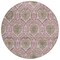 Homeroots 8' Chocolate Beige And Mauve Round Medallion Washable Indoor Outdoor Area Rug 587778 - alternate 5