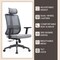Leisuremod Nift Mesh Ergonomic Swivel Office Chair with Headrest NO62GR - alternate 4