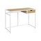 Homeroots 42" Natural and White Wood and Metal Sled Computer Desk 489857 - alternate 1