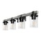 Jonathan Y Bungalow 32" 4-Light Iron/Seeded Glass Rustic Farmhouse LED Vanity Light, Black/Gray Oak Wood Finish JYL7510B - alternate 5