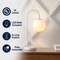Jonathan Y Arco 18.25" Minimalist Mid-Century Arched Metal/Glass LED Table Lamp with Frosted Globe Shade, White JYL6010E - alternate 4