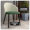 Leisuremod Paradiso Collection Modern Dining Seat in Taupe, with Green Fabric Seat, 2PK PC50TPG2 - alternate 6