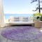 Homeroots 8' Plum Purple And Silver Round Oriental Washable Indoor Outdoor Area Rug 588836 - alternate 4