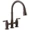 Delta Broderick Two Handle Pull-Down Bridge Kitchen Faucet 2390L-RB-DST - alternate 1