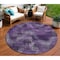 Homeroots 8' Purple Lavender And Gray Round Abstract Washable Indoor Outdoor Area Rug 587148 - alternate 1