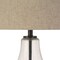 Homeroots 23" Black Glass Table Lamp With Flax Drum Shade 524353 - alternate 3