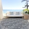 Homeroots 8' Black And Ivory Round Geometric Washable Indoor Outdoor Area Rug 594979 - alternate 5