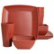 Gibson Home Grayson Melamine 12 Piece Square Dinnerware Set in Orange 134048.12 - alternate 1