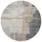 Homeroots 8' Gray Charcoal And Beige Round Abstract Washable Indoor Outdoor Area Rug 588524 - alternate 5