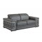 Homeroots 71in Gray And Silver Genuine Leather Love Seat 329590 - alternate 3