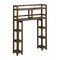 Homeroots Chestnut Finish 2 Tier Solid Wood Over Toilet Organizer 380014 - alternate 1