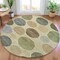 Homeroots 8' Taupe Beige And Ivory Round Geometric Washable Indoor Outdoor Area Rug 630599 - alternate 4