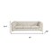 Homeroots 93" Cream Italian Leather Chesterfield Solid Wood Sofa 720457 - alternate 8
