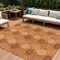 Homeroots 8' X 10' Orange Ivory And Gray Floral Medallion Washable Indoor Outdoor Area Rug 614620 - alternate 1