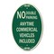 Signmission No Double Parking Anytime Commercial Vehicles, 12 In X 18 In Architectural, Heavy Gauge Aluminum A-OV-G-1218-23849 - alternate 1