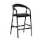 Armen Living Apache Black Oak Wood and Faux Leather Counter Stool LCAPBABLK26 - alternate 1