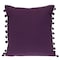 Homeroots 18" Purple and White Weave Cotton Throw Pillow With Pom Poms 529228 - alternate 4
