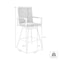 Armen Living Crown Outdoor Patio Swivel Bar Stool in White Aluminum with Wood Accent and Light Gray Cushions LCCRSWBAWH30 - alternate 4
