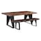 Homeroots 80" Dark Brown And Black Solid Wood And Metal Sled Base Dining Table 521823 - alternate 5