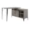 Homeroots 48" Gray and Black L Shape Writing Desk 491499 - alternate 5