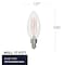 Bulbrite LED Filament, 4 Watt Dimmable B11 Light Bulb, Clear Glass Finish, E12 Base, 5000K, 400 Lumens, 4PK 862075 - alternate 9