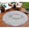 Homeroots 8' Lavender And Ivory Round Medallion Washable Indoor Outdoor Area Rug 617463 - alternate 1